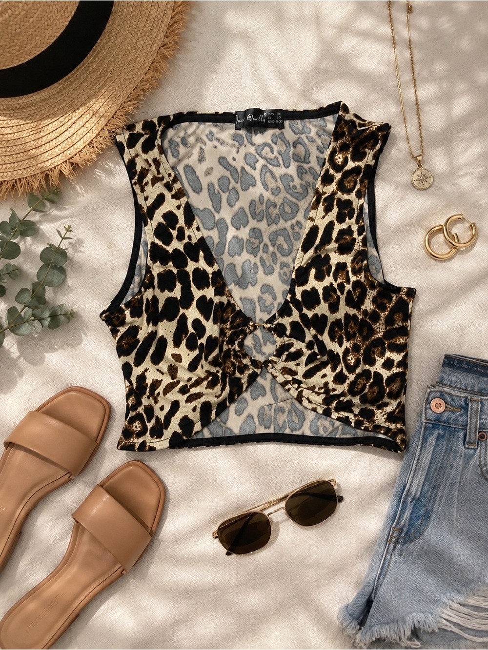 Leopard Print Crop Tank Top